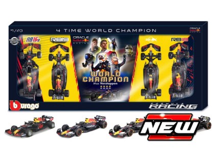 Immagine di RED BULL SET 4 x F1 WORLD CHAMPION M.VERSTAPPEN 2021-2022-2023-2024 1:43