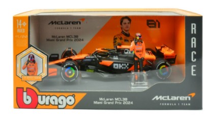 Immagine di MC LAREN MCL38 N.81 OSCAR PIASTRI 2024 WITH FIGURE 1:24