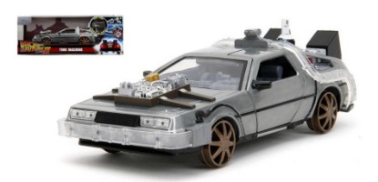 Immagine di DE LOREAN "BACK TO THE FUTURE III" RAILROAD WHEELS W/LIGHTS TRY ME 1:24