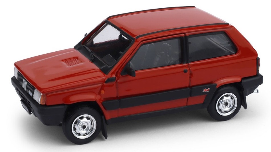 MODELLINO AUTO STATICO BRUMM FIAT PANDA 4X4 1986 ROSSO MODELLISMO SCALA 1:43
