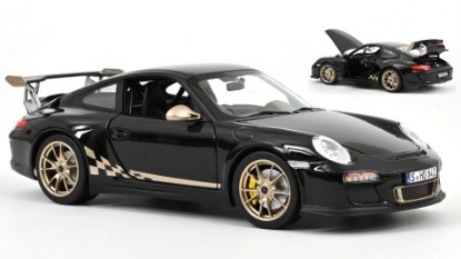 Immagine di PORSCHE 911 GT3 RS 2009 BLACK & WHITE GOLD METALLIC 1:18