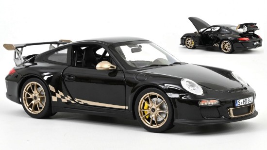Immagine di PORSCHE 911 GT3 RS 2009 BLACK & WHITE GOLD METALLIC 1:18