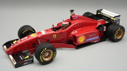 Immagine di FERRARI F310 N.2 SPAIN GP 1996 RAIN TYRES E.IRVINE W/DRIVER 1:18