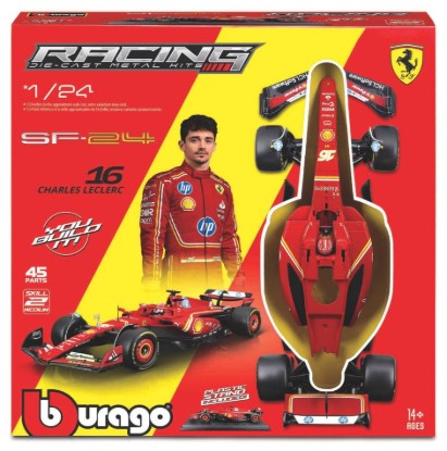 Immagine di FERRARI SF-24 N.16 CHARLES LECLERC F1 2024 WITH HELMET KIT 1:24