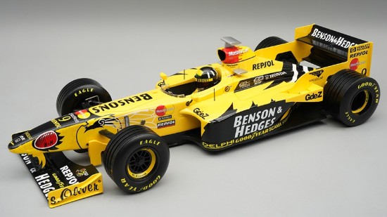 Immagine di JORDAN HONDA 198 N.9 WINN.BELGIUM GP 1998 D.HILL W/DRIVER 1:18