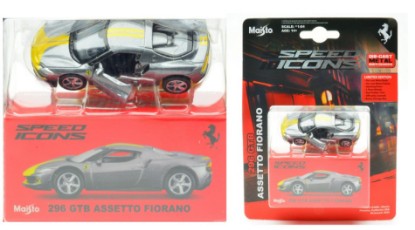 Immagine di FERRARI 296GTB ASSETTO FIORANO GREY/YELLOW SPEED ICONS 1:64