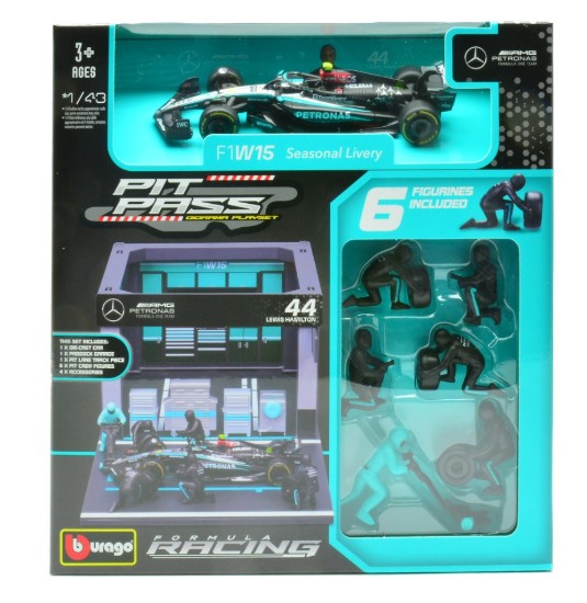 Immagine di PIT STOP SET MERCEDES F1 W14 N.44 LEWIS HAMILTON 2023 1:43