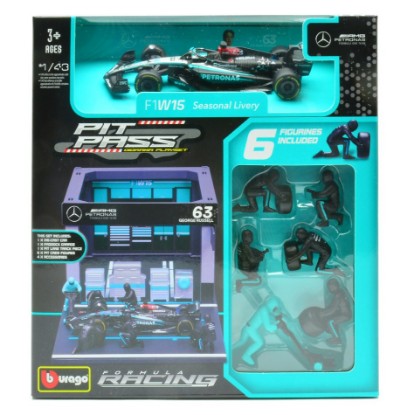 Immagine di PIT STOP SET MERCEDES F1 W14 N.63 GEORGE RUSSELL 2023 1:43