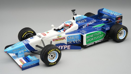Immagine di BENETTON B196 N.3 BRAZILIAN GP 1996 J.ALESI RAIN TYRES  W/DRIVER 1:18
