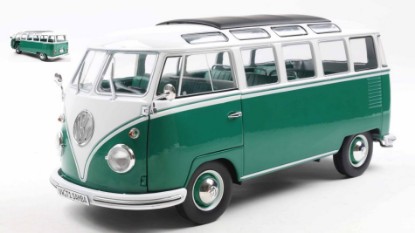 Immagine di VOLKSWAGEN T1 SAMBA GREEN/WHITE 1962 1:18