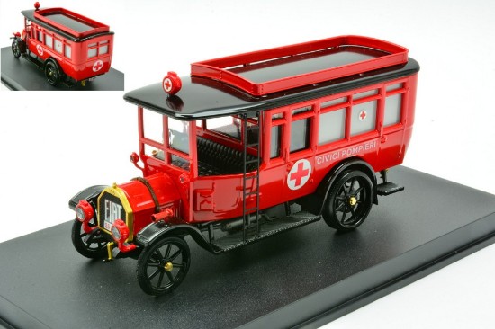 Immagine di FIAT 15 TER 1920 OMNIBUS AMBULANZA CIVICI POMPIERI 1:43