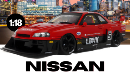 Immagine di NISSAN SKYLINE R34 GTR
LB SUPER SILHOUETTE RED
2020 1:18