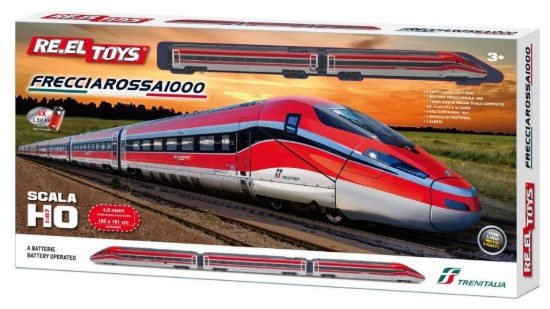 Immagine di TRENO FRECCIAROSSA 1000 C/LUCI cm 185x101 A BATTERIA 1:87