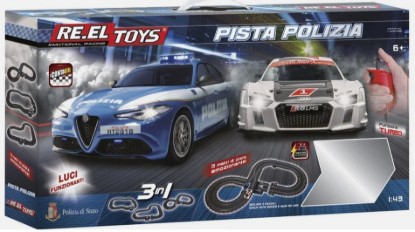 Immagine di PISTA A.R.GIULIA Q4 POLIZIA+AUDI R8 LMS mt 3 C/TURBO-CONTAGIRI-LUCI 1:43