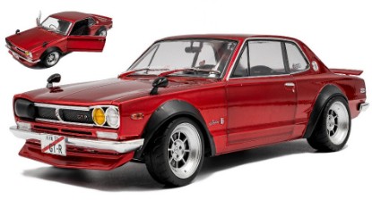 Immagine di NISSAN SKYLINE (C10) HAKOSUKA SOLIDO WORKS 1970 MET.RED 1:18