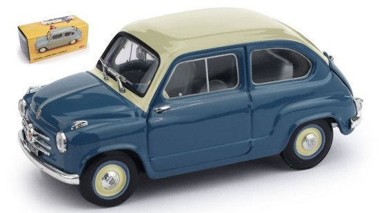 Immagine di FIAT 600 1a SERIE 1955-1969 BLEU CHIARO/BICOLORE AVORIO 1:43