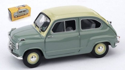 Immagine di FIAT 600 1a SERIE 1955-1969 VERDE CHIARO/BICOLORE AVORIO 1:43