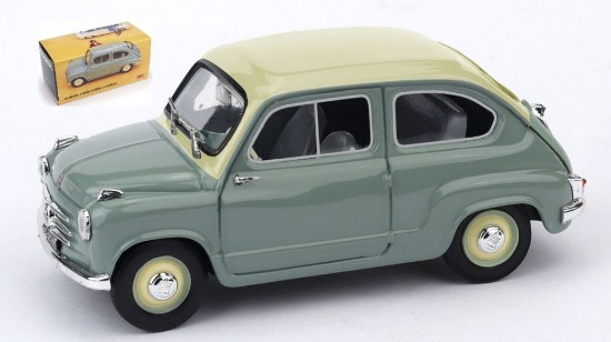 Immagine di FIAT 600 1a SERIE 1955-1969 VERDE CHIARO/BICOLORE AVORIO 1:43