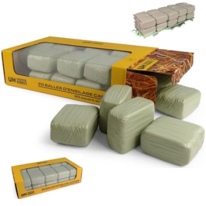 Immagine di SET 20 BALLE FIENO PRISMATICHE FASCIATE (GREEN COLOR) 1:32