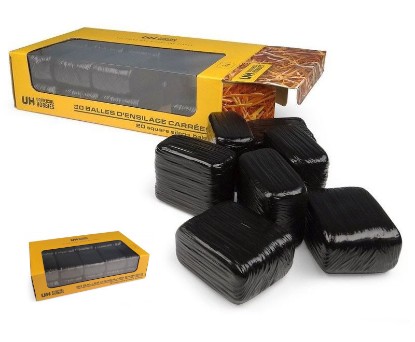 Immagine di SET 20 BALLE FIENO PRISMATICHE FASCIATE (BLACK COLOR) 1:32