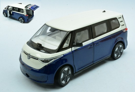 Immagine di VW ID BUZZ METALLIC DARK BLUE W/WHITE ROOF 1:24