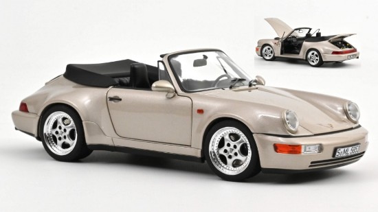 Immagine di PORSCHE 911 TURBO LOOK CABRIOLET 1992 SILVER METALLIC 1:18