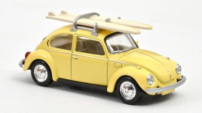 Immagine di VW BEETLE 1303 1973 PASTEL YELLOW WITH SURFBOARDS JET-CAR 1:43