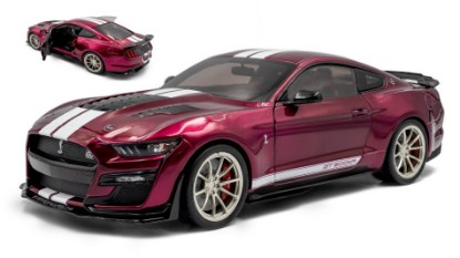 Immagine di SHELBY MUSTANG GT500KR 2023 MET.PURPLE/WHITE STRIPES 1:18