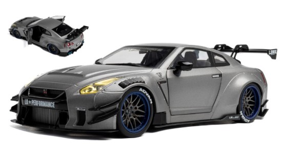 Immagine di NISSAN GT-R (R35) W/LIBERTY WALK BODY KIT 2.0 2023 SILVER 1:18