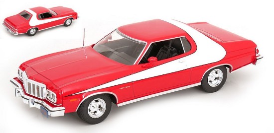 Immagine di FORD GRAN TORINO 1975 RED/WHITE 1:18